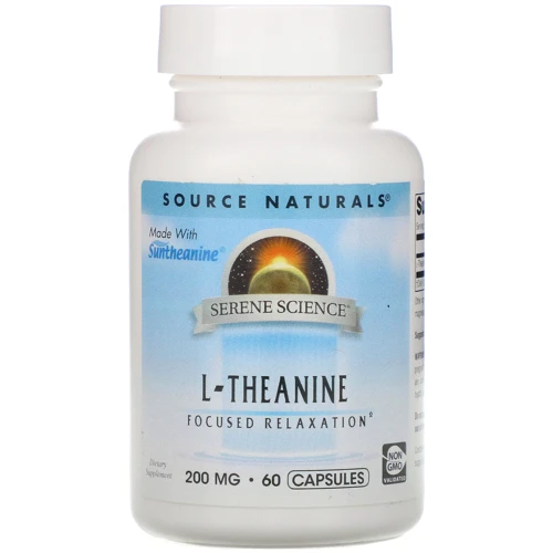 Source Naturals L-Theanine 200 mg Теанин 60 капсул