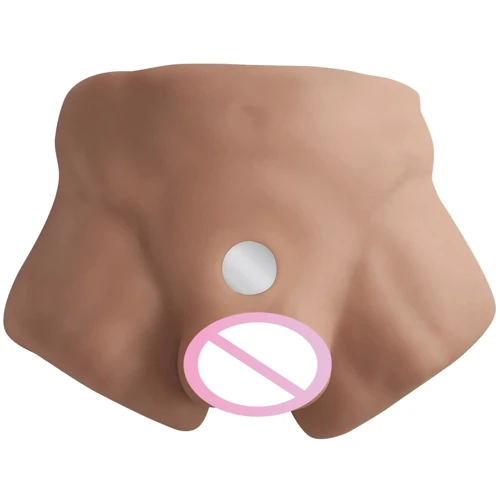 Полуторс с фаллоимитатором на присоске SilexD Apollo S Male Torso Caramel