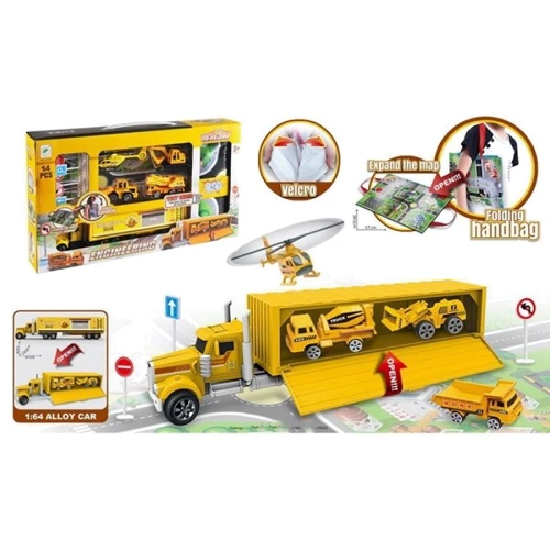 Набор с транспортом Трейлер/стройтехника/вертолет (660-A349): Производитель Noname