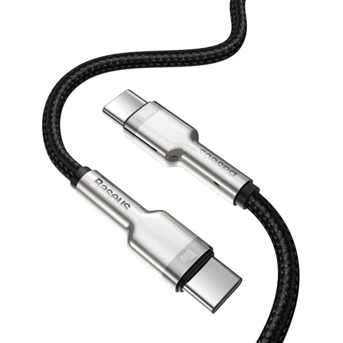 Кабель Baseus Cable USB-C to USB-C Cafule Metal 100W 2m Black (CATJK-D01): Довжина 2 м