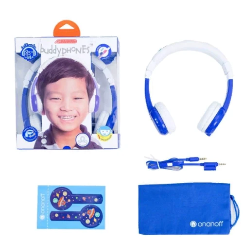 Наушники BuddyPhones Explore Foldable with Mic, Blue (BP-EX-FD-BLUE-01-K): Тип излучателя динамический