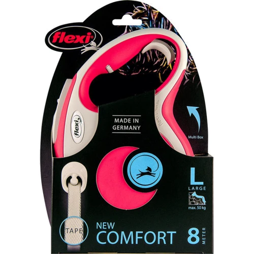 Поводок-рулетка Flexi New Comfort L до 50 кг 8 м красный (4000498043806): Тип шнура Лента
