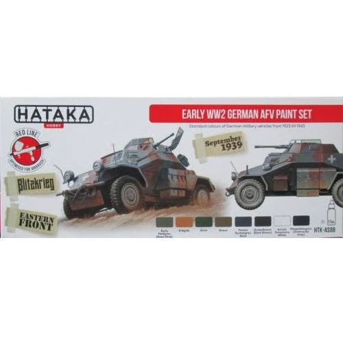 Набор красок Hataka Hobby Немецкие боевые машины раннего типа (Вторая мировая война) 8 шт.