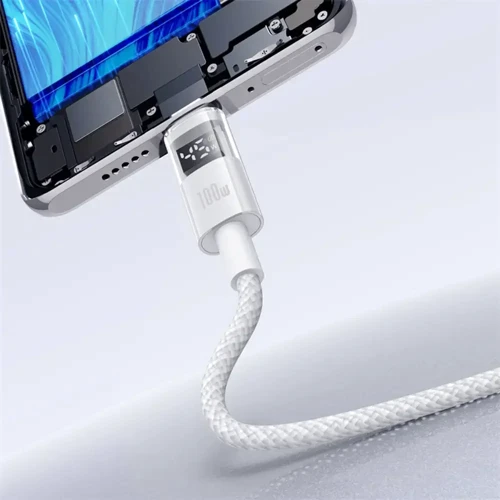 Кабель Baseus USB Cable to USB-C Display 2 Fast Charging Data 100W 1m White (P10382701211-00) фото 9