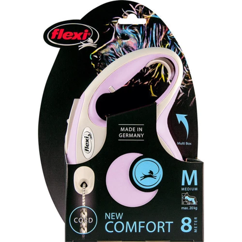 Поводок-рулетка Flexi New Comfort M до 20 кг 8 м сиреневый (4000498043103): Тип шнура Трос