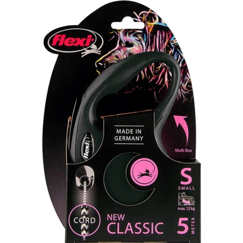 Поводок-рулетка Flexi New Classic S до 12 кг 5 м чорний (4000498022528): Тип шнура трос