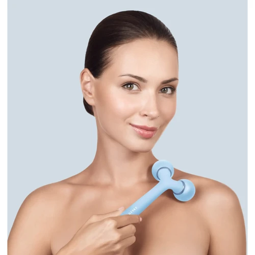 Электронный ультразвуковой ролик для лица и тела GESKE Sonic Facial&Body Roller 4в1 aquamarine