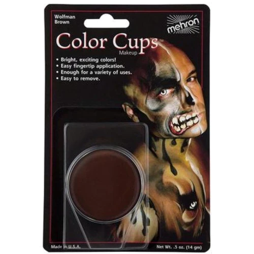 Mehron Color Cups, Wolfman Brown Кремовый грим Коричневый (вурдалак) 12 g фото 1