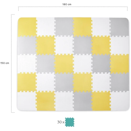 Килимок-пазл Kinderkraft Luno Yellow, 30 елементів (KKMLUNOYEL0000): Виробник KinderKraft