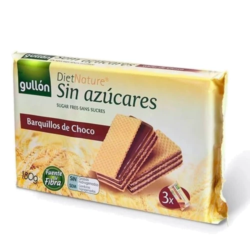 Вафлі Gullon Diet Nature шоколадні Без цукру, 180г