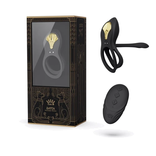 Смартерекційне кільце Zalo - BAYEK Obsidian Black, подвійне з частиною, що вводиться, пульт ДУ