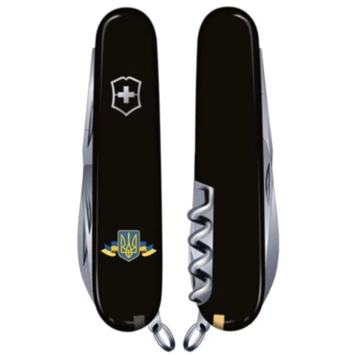 Мультитул Victorinox Spartan Ukraine 91мм/12 функцій/чорний /Герб України зі стрічкою (1.3603.3_T1010u): Тип мини-мультитул