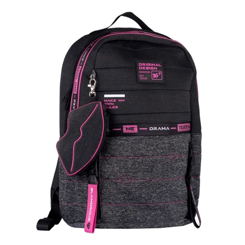 Рюкзак YES T-122 Urban disign style Pink, серый/черный (558752)