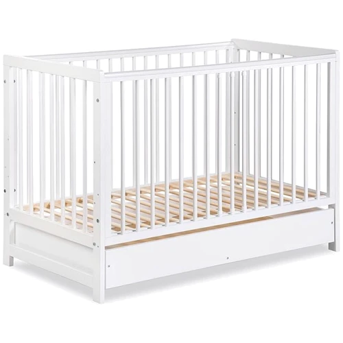 

Детская кроватка Klups Timi 120х60 см с ящиком и перегородкой белая