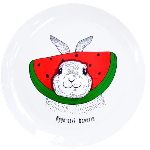 Тарелка PAPAdesign Кролик зеленый