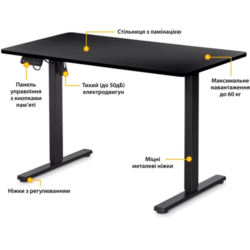 Стол Mealux PowerDesk Lite Black с электрическим регулированием высоты (арт. EVO-201 Lite B/B) фото 7