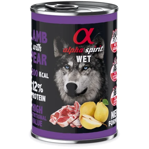 Влажный корм Alpha Spirit для взрослых собак Lamb With Pear с ягнятиной и грушей 400 г (as969961)