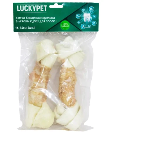 Лакомства Lucky Pet Кость Баварская узловая №4 L с мясом курицы 17-19 см 2 шт (551658)