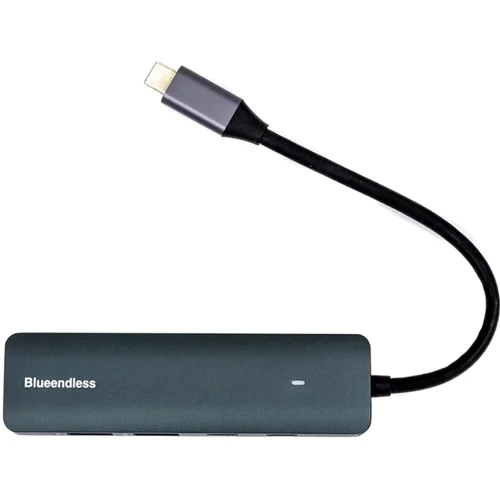 Адаптер Blueendless Adapter USB-C to 2xUSB3.0+USB-C+PD+HDMI (CA913435): Колір серый