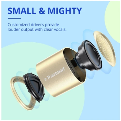 Акустика Tronsmart Nimo Mini Speaker Gold (985908): Частотный диапазон 100 - 18000 Гц