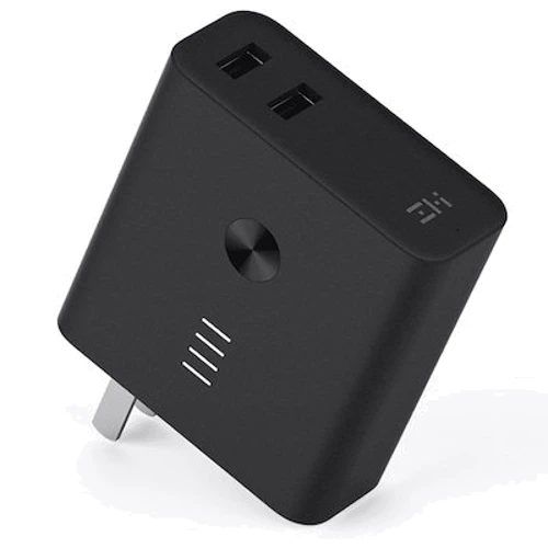 Зарядное устройство Xiaomi ZMI USB Wall Charger 2xUSB 3A + Power Bank 6500mAh Black (APB01): Особенности встроенный аккумулятор (PowerBank)