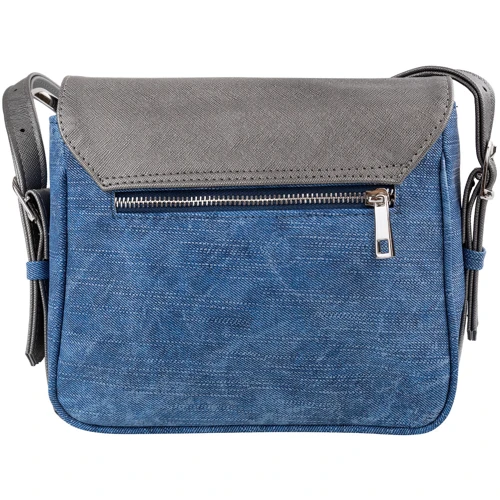 Женская сумка почтальонка Laskara разноцветная (LK-10245-silver-denim): Фактура Джинс, Сафьяно, Матовая
