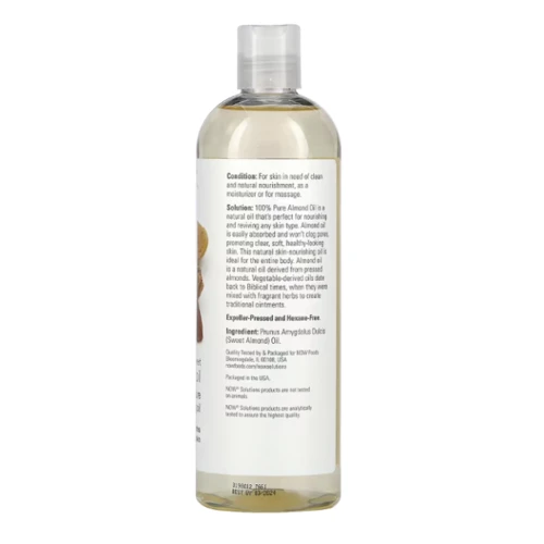 Масло сладкого миндаля Now Foods Solutions Sweet Almond Oil 16 fl oz 473 ml