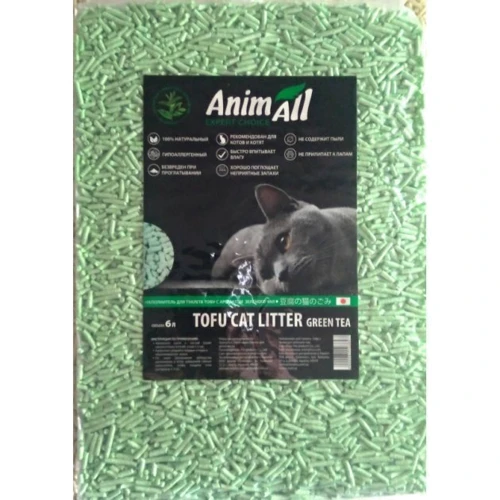 Наповнювач для котячого туалету AnimAll Tofu зелений чай 2.6 кг 6 л (4820224500355): Вид Соевый