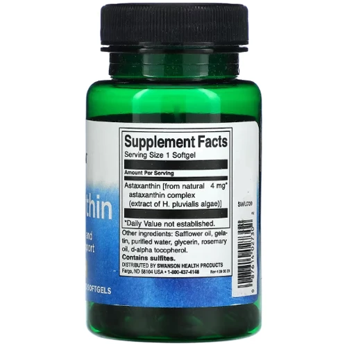 Swanson Astaxanthin Астаксантин 4 мг 60 капсул