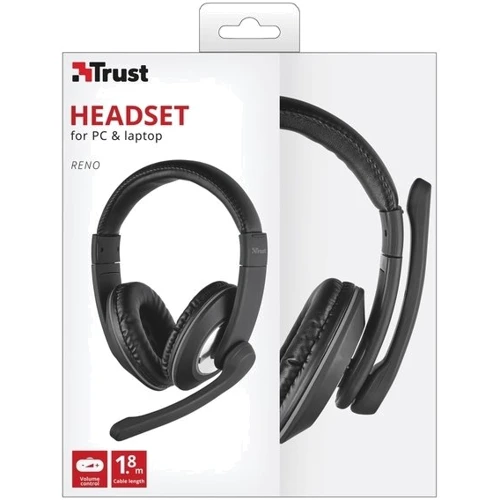 Наушники Trust Reno Headset for PC and Laptop: Тип конструкции полноразмерные