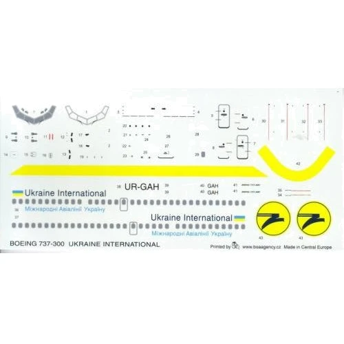 Декаль Boa Decals для літака Boeing 737-300 Ukraine International Airlines BOA-14406
