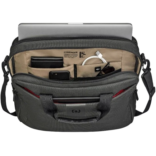 Сумка для ноутбуков Wenger 16" MX Eco Brief Gray: Вместимость ноутбук, блок питания, аксессуары