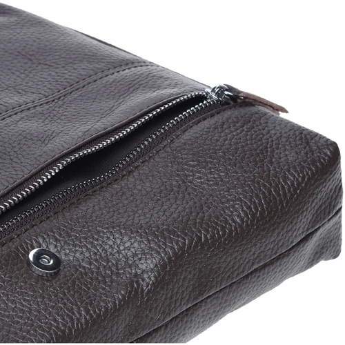 Мужская сумка планшет Borsa Leather коричневая (K15103-brown): Застежка Молния