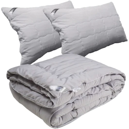 Одеяло Руно Grey и две подушки 50х70 см серое (925.52Grey)