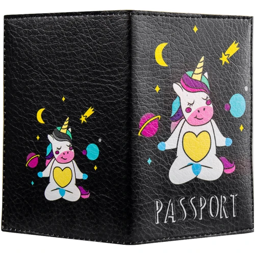 Жіноча обкладинка для документів Passporty чорна (KRIV222): Формат гаманця Вертикальный