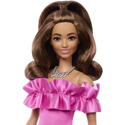 Кукла Barbie Fashionistas в розовом миниплатье с рюшами (HRH15): Высота, см 29