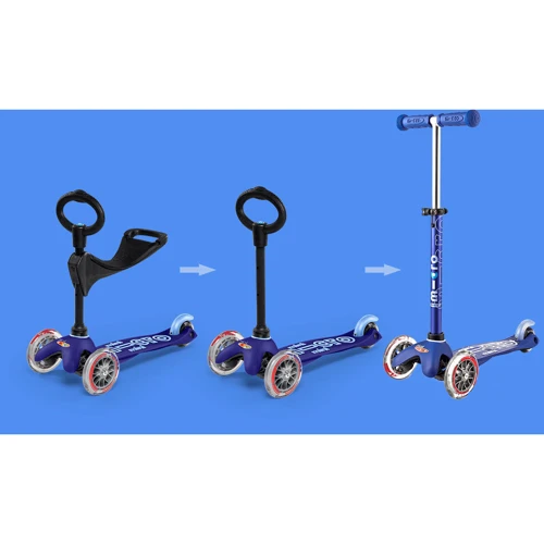 Самокат MICRO серії Mini 3in1 Deluxe - Синій (до 50 kg, до 20 kg з сидінням, 3-х кол.) (MMD014) фото 7
