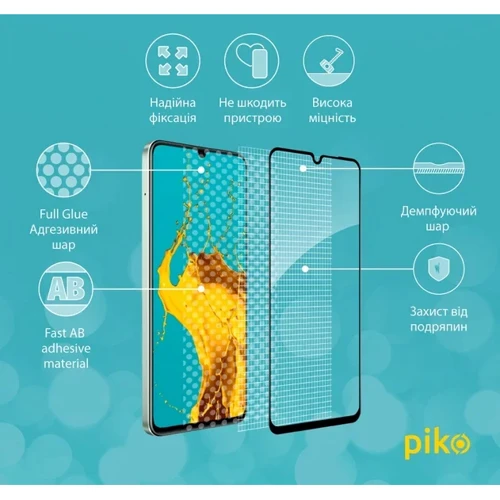 Piko Tempered Glass Full Glue Black for Realme C63: Материал стекло