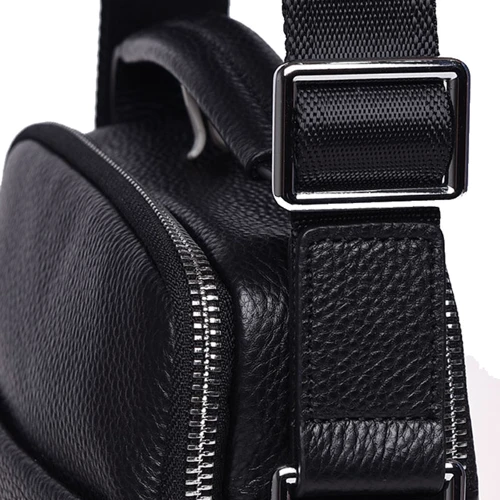 Чоловіча сумка через плече Ricco Grande чорна (K16406a-black): Матеріал Натуральна шкіра