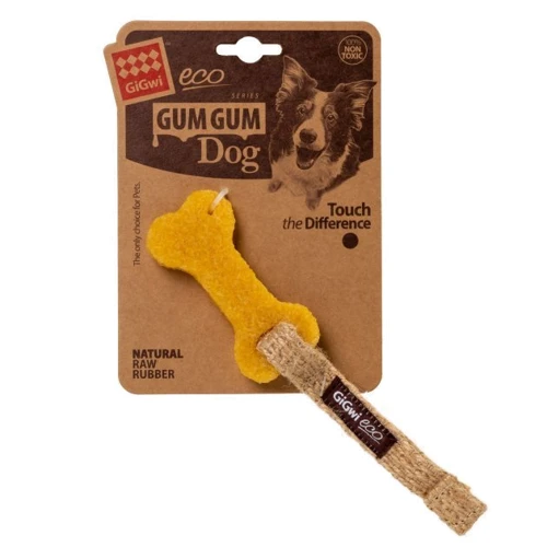 Іграшка для собак GiGwi Gum gum Маленька кістка каучук, пенька 9 см (75009) фото 1