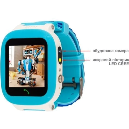 Смарт-часы AmiGo GO004 Splashproof Camera+LED Blue: Емкость батареи, мАч 400