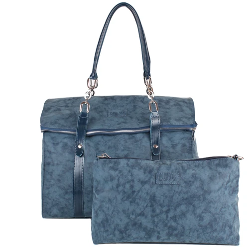 Женская сумка тоут Laskara синяя (LK10190-blue-duo): Стиль Повседневный (Casual)