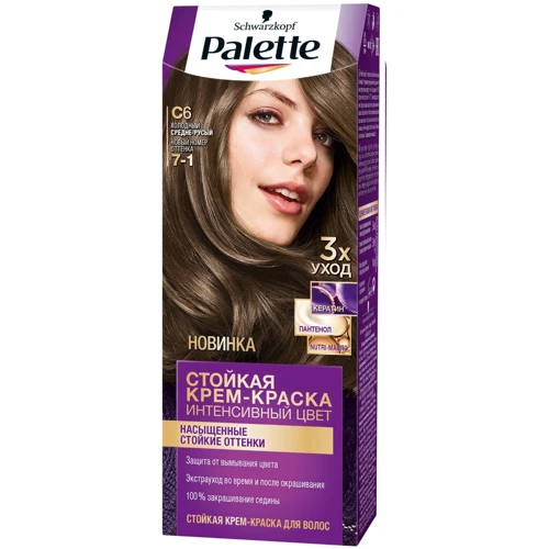 Palette Крем-краска для волос Интенсивный цвет 7-1 (C6) Холодный средне-русый 110 ml