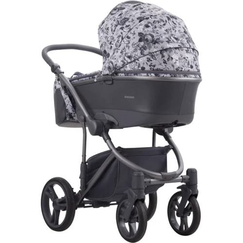 Детская коляска 2 в 1 Bebetto Bresso Flowers 01, Эко-кожа+ткань, графит рама (503.32.20.F01): Количество блоков 2