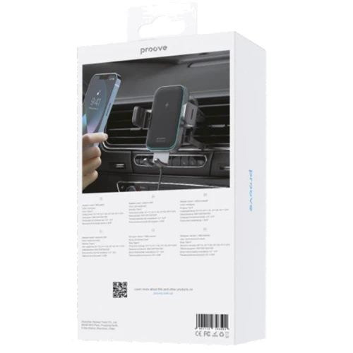 Держатель Proove Car Holder Air Vent Triple Clamp Pro 15W Black (WHTP15010004) фото 6