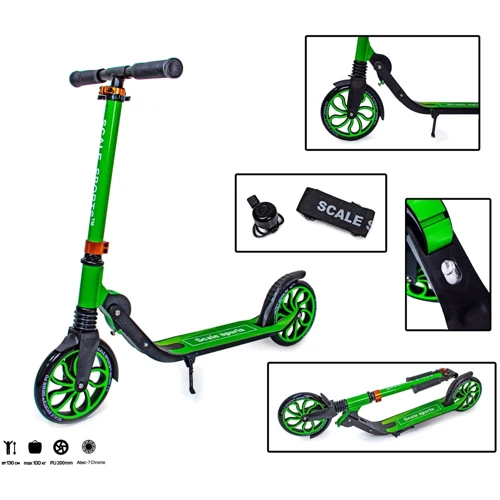 Двухколесный самокат Scale Sports SS-17. Green (складная конструкция) 1592133102: Максимальная допустимая нагрузка, кг 90