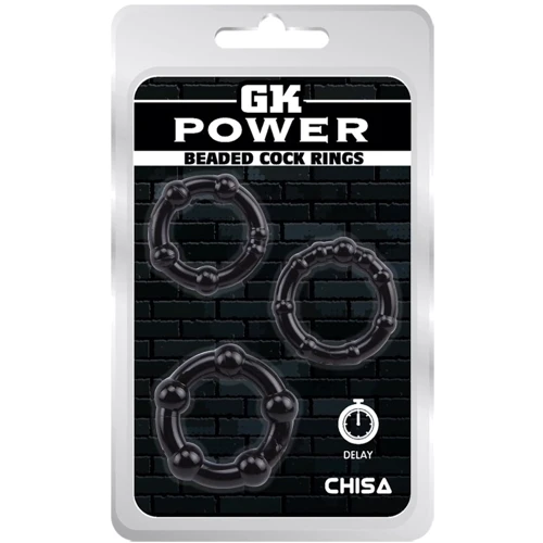 Набор эрекционных колец Chisa GK Power Beaded Cock Rings Black