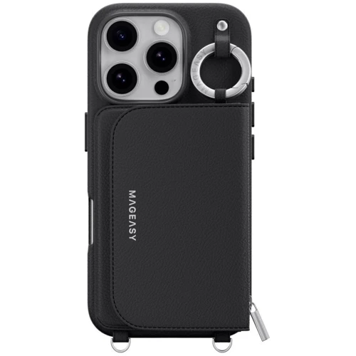 Чехол для iPhone Switcheasy Pouch M Wallet Phone Case with Stand Black (MPH66P264BK24) for iPhone 16 Pro: Материалы поликарбонат и полиуретан