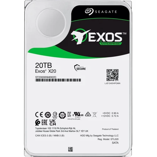 Внутрішній жорсткий диск Seagate Exos X20 20 TB (ST20000NM002D) UA