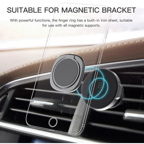 Держатель Baseus Privity Ring Bracket Black (SUMQ-01) фото 5